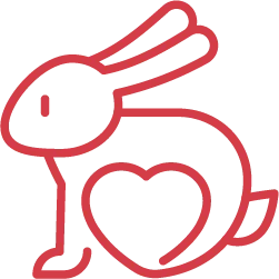 a bunny with a heart icon