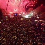 drone picture of firework display